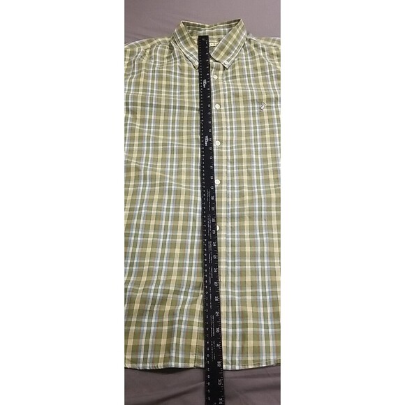 Mobile Bay Shirt Mens XXL Button Front Green Plaid Cotton Wrinkle Resistant - Picture 8 of 13